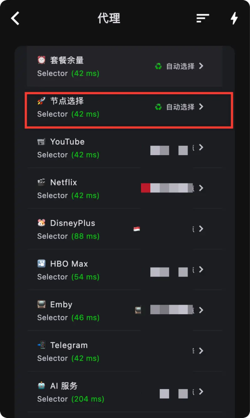 ClashMi 选择节点 2